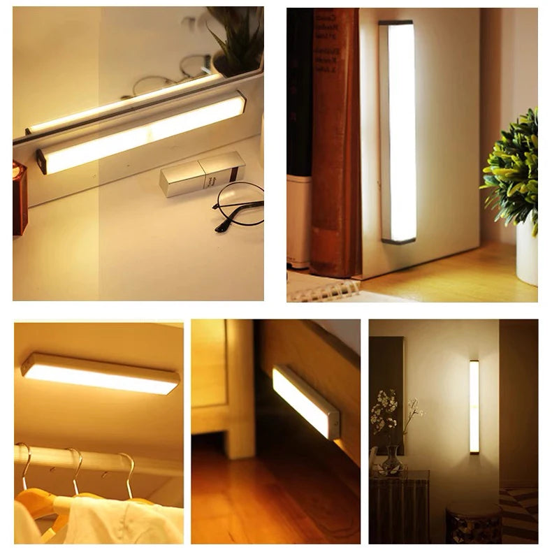 Luz LED con Sensor de Movimiento Recargable | Iluminación Inalámbrica para Armarios, Cocina o Escaleras